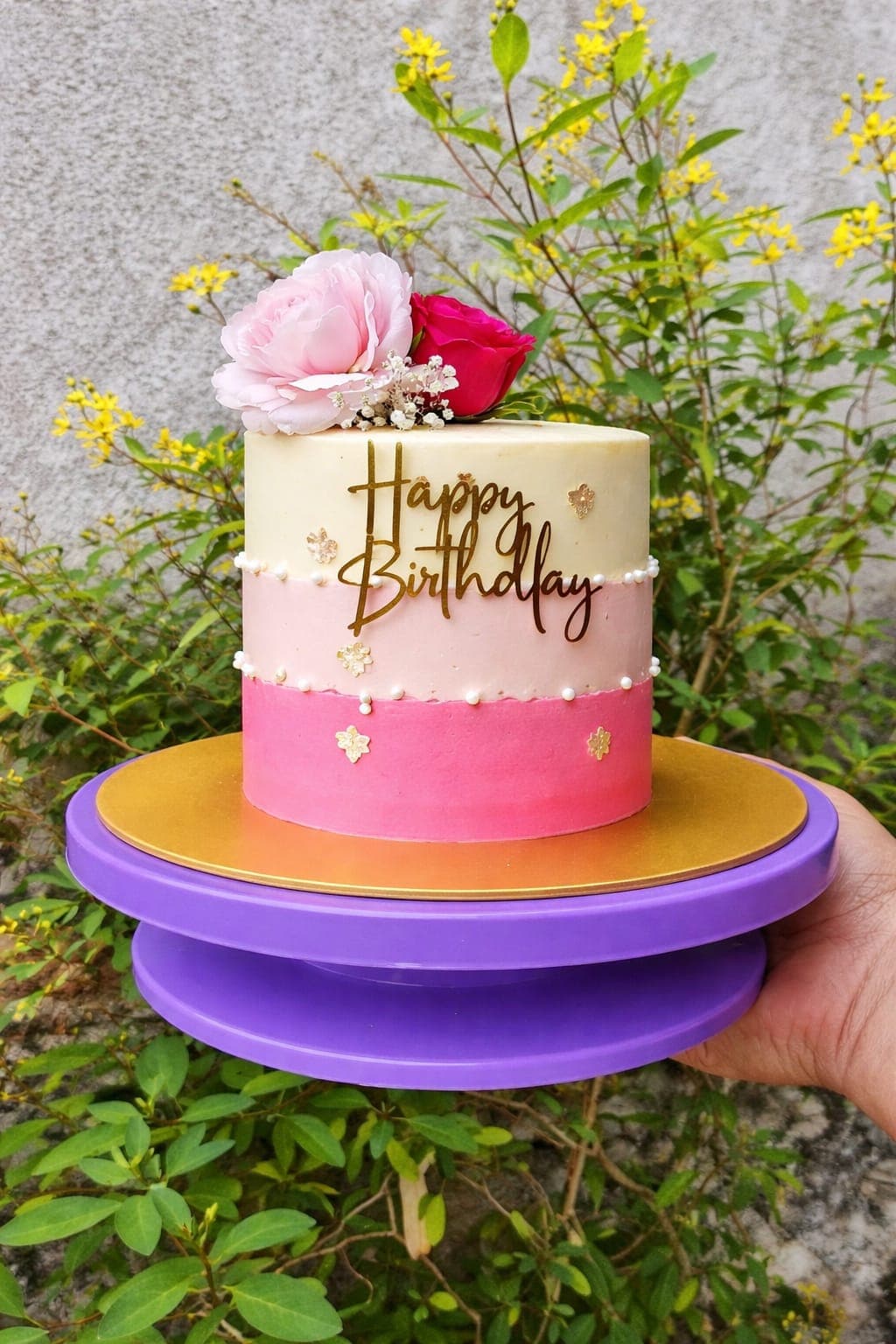 Vibrant customized ribbon cake for a beautiful girl