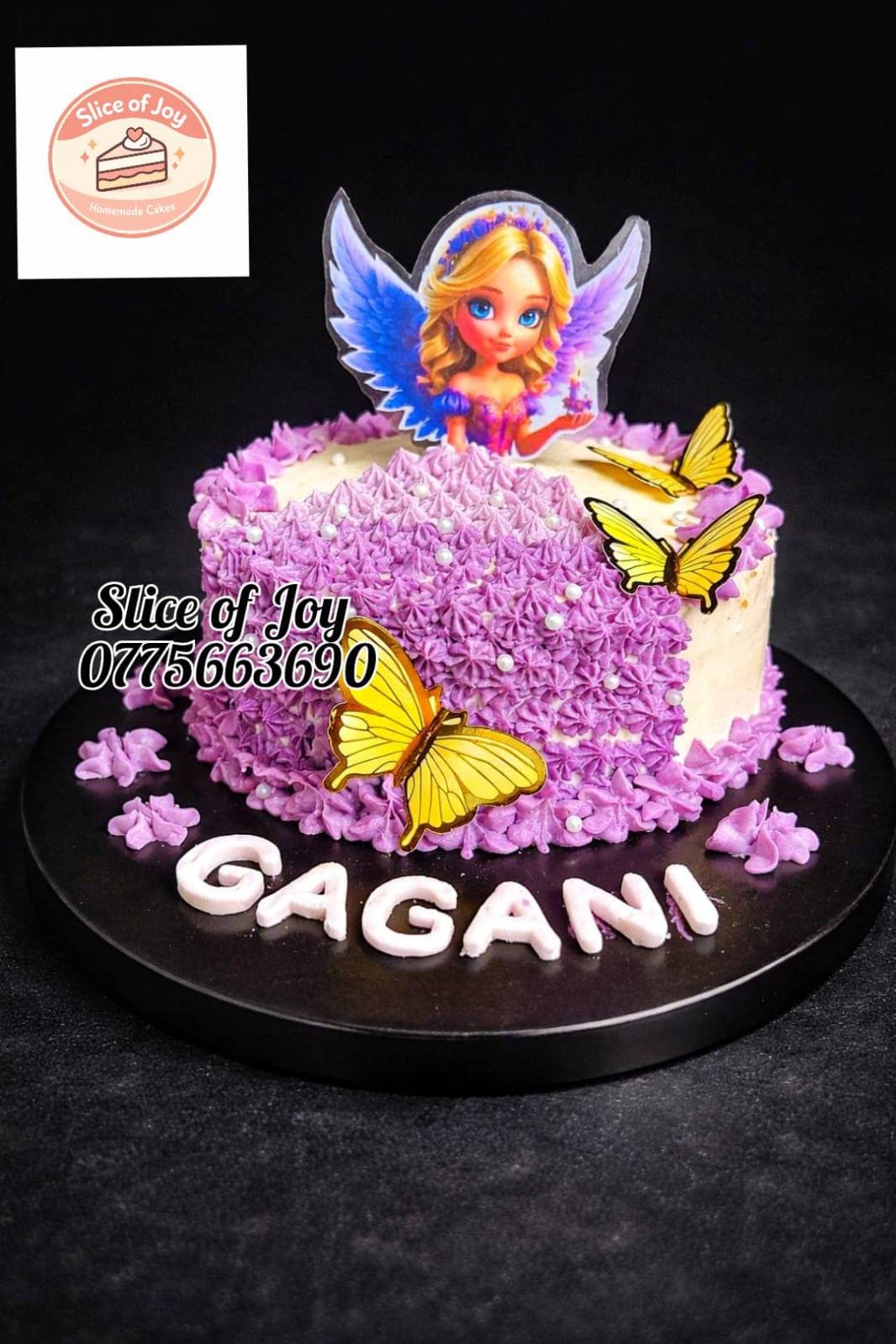 Beautifully customized celebration cake for a baby girl